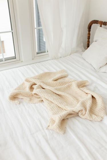 Fin & Vince Organic Waffle Blanket, Milk